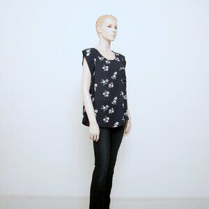 Alice Blue Ambriz Floral Print Crew Neck‎ Short Sleeve Blouse